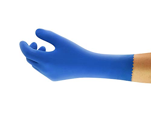 Ansell AlphaTec 87-305 Chemikalienschutz-Handschuhe, Mehrzweck-Arbeitshandschuhe, Lebensmittelkontakt, Komfort und Geschicklichkeit, Baumwoll Velours Innenausstattung, Größe M (12 Paar) von Ansell