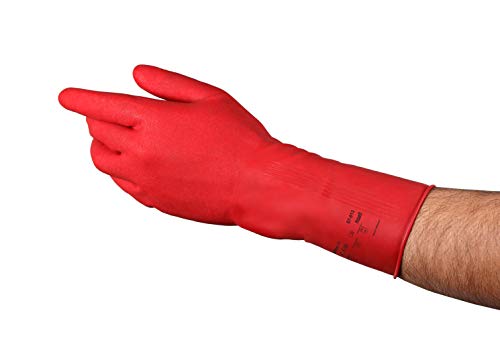 Ansell AlphaTec 87-013 Chemikalienschutz-Handschuhe, Mehrzweck-Arbeitshandschuhe, Chemisch Beständig, Geschicklichkeit und Taktilität, Industrie PSA, Damen Herren, Rot, Größe S (1 Paar) von Ansell