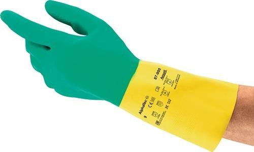 Ansell Chemiehandschuh AlphaTec® 87-900 Gr.7,5-8 grün/gelb EN 388,EN 374,EN von Ansell