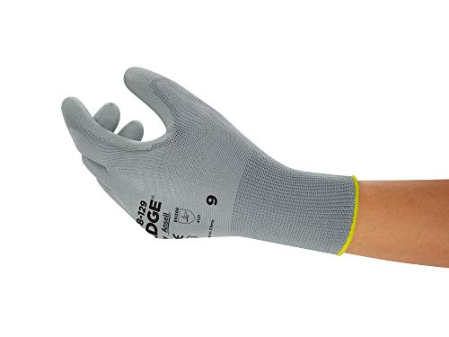 Ansell EDGE 48-129 Arbeitshandschuhe, Vielseitig Einsetzbarer Handschuh, Heimwerker-, Renovierungs- und Mechanik-Arbeiten, Grau, Größe 6 (12 Paar) von Ansell
