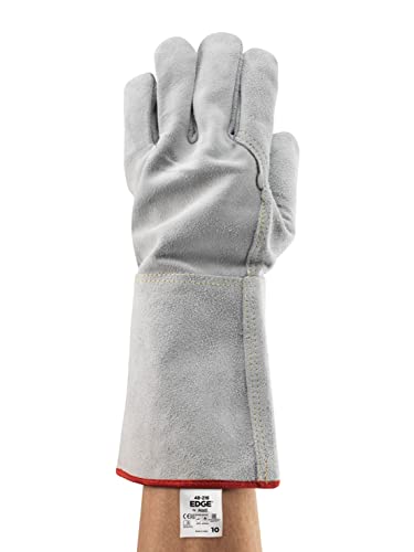 Ansell Edge 48-216 Hitzebeständige Handschuhe, Mechanik- und Chemikalien-Schutz bei industriellen Arbeiten, Arbeitshandschuh Damen Herren, Grau, Größe 2XL (6 Paar) von Ansell