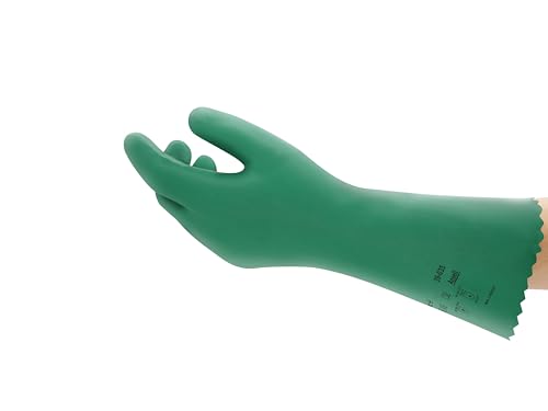 Ansell Fleximax L35 Nitril handschuh, Chemikalien- und Flüssigkeitsschutz, Grün, Größe 10 (12 Paar pro Beutel) von Ansell
