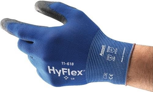 Ansell Handschuhe HyFlex® 11-618 Gr.7 blau/schwarz EN 388 PSA II Nyl.m.PU von Ansell