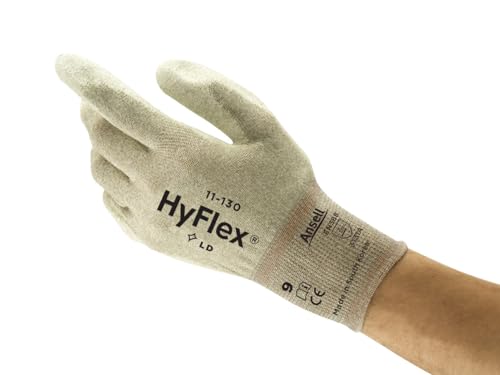 Ansell HyFlex 11-130 Mehrzweckhandschuhe, Mechanikschutz, Grau, Größe 10 (12 Paar) von Ansell