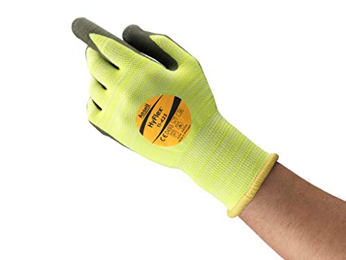 Hyflex Ansell 11-423 Schnittfester Arbeitshandschuhe, Mechanikschutz, Exzellente Abriebfestigkeit, Hitzebeständigkeit, Silikon-Frei, Größe M (12 Paar) von Hyflex