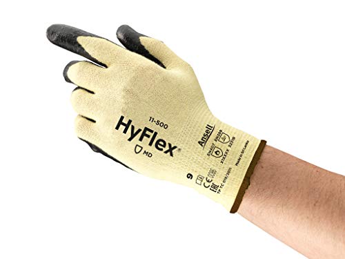 Ansell HyFlex 11-500 Schnittschutz-Handschuhe, Mechanikschutz, Schwarze, Größe 10 (12 Paar pro Beutel) von Ansell