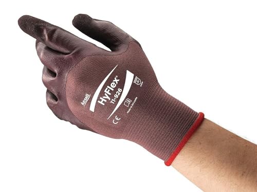 Hyflex Ansell 11-926 Arbeitshandschuhe, Ölabweisender Mehrzweckhandschuhe, Ölgriff und hohe Fingerbeweglichkeit, Mechanikschutz-Handschuh, Industrie PSA, Größe S (12 Paar) von Hyflex