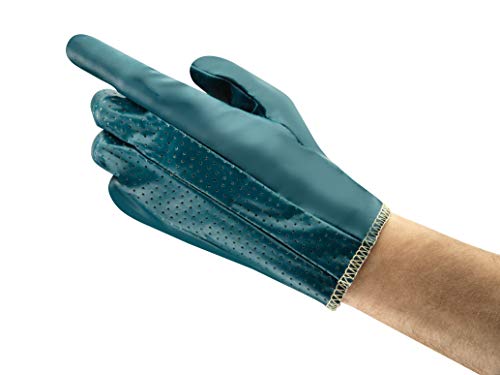 Ansell Hynit 32-800 Öl abweisende Handschuhe, Mechanikschutz, Blau, Größe 9 (12 Paar pro Beutel) von Ansell
