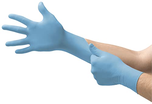 Ansell Microflex 92-134 Nitril Einweghandschuhe Puderfrei, Professionelle Schutzhandschuhe mit Texturierte Fingerspitzen, Lebensmittel Einmalhandschuhe, Blau, Größe 2XL (100 Handschuhe) von Ansell