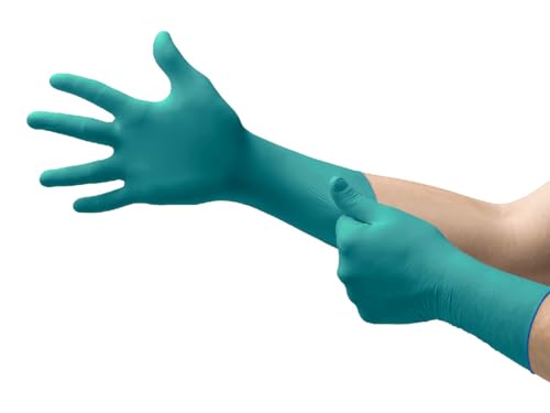 Ansell Microflex 93-260 Einmalhandschuh für Chemikalienschutz, Patentierte Formulierung, Herausragenden Schutz, Anatomische Passform, Verlängerte Stulpe, Grün, Größe S (50 Handschuhe) von Ansell
