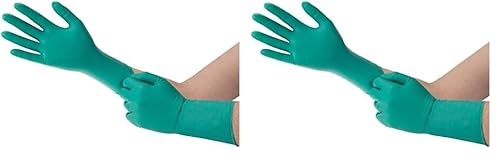 Ansell Microflex 93-260 Einweghandschuhe aus Nitril/Neopren, chemikalienbeständig, für die Industrie, Mechaniker und Heimwerker, Grün, Größe M (7,5-8) (6 Stück). (Packung mit 2) von Ansell