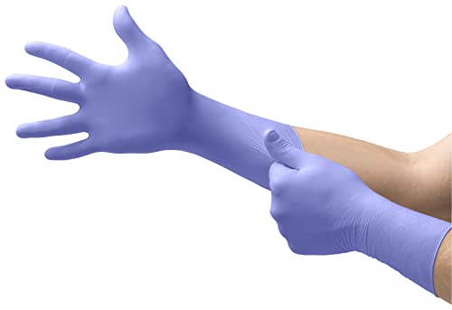 Ansell Microflex 93-853 Mehrzweckhandschuhe, Chemikalien- und Flüssigkeitsschutz, Schutz bei Mechanik-, Industriel- und Chemikalienarbeiten, Blau, Größe S (50 Handschuhe) von Ansell