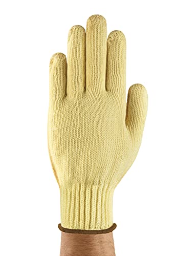 Neptune Kevlar Ansell HyFlex 70-215 Arbeitshandschuhe, Mechanikschutz, Schnittschutz, Industrie und Mechaniker Handschuhe, Montagehandschuh, Damen Herren, Gelb, Größe XL (12 Paar) von Ansell