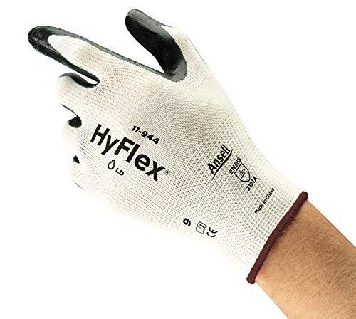 Ansell Nitrotough N110 Öl abweisende Handschuhe, Mechanikschutz, Schwarz, Größe 10 (12 Paar pro Beutel) von Ansell