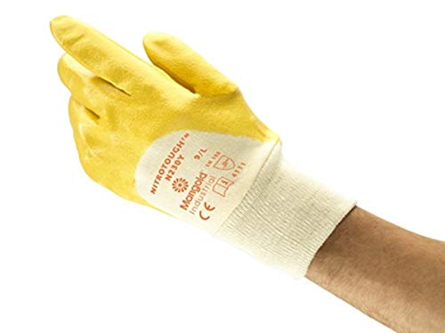 Comasec & Marigold Ansell Nitrotough N230Y Arbeitshandschuhe, Vielseitig Einsetzbarer Abriebfester Industrie- und Mechanik-Handschuh, Gelb, Größe XL (12 Paar) von Comasec & Marigold