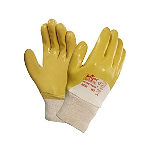 Ansell Nitrotough N230Y Öl abweisende Handschuhe, Mechanikschutz, Gelb, Größe 7 (12 Paar pro Beutel) von Ansell
