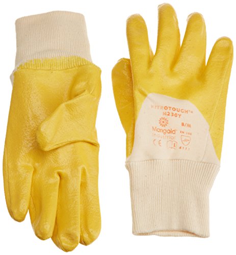 Ansell Nitrotough N230Y Öl abweisende Handschuhe, Mechanikschutz, Gelb, Größe 8 (12 Paar pro Beutel) von Ansell