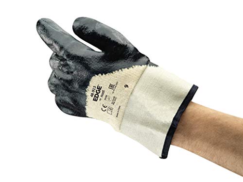Oceanic Ansell EDGE 48-913 Arbeitshandschuhe, Öl Abweisende Mechanikschutz Handschuhe, Industrie PSA Damen Herren, Waschbar, Blau, Größe 2XL (12 Paar) von Oceanic