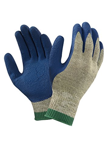 Ansell PGK10BL Naturgummilatex Handschuh, Mechanikschutz, Blau, Größe 7 (12 Paar pro Beutel) von Ansell