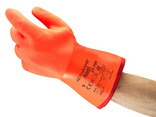 Polar Grip Ansell 23-700 Arbeitshandschuhe, Mechanikschutz, Spezialzweck-Handschuhe, Industrie PSA, Damen Herren, Orang, Größe L (6 Paar) von Ansell