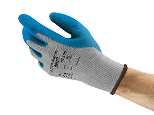 Ansell PowerFlex 80-100 Latexhandschuh, kautschuklatex-Beschichtung, Größe 9 (12 Paar pro Beutel) von Ansell