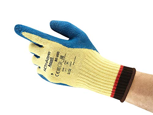Ansell PowerFlex 80-600 Schnittschutz-Handschuhe, Mechanikschutz, Blau, Größe 10 (12 Paar pro Beutel) von Ansell