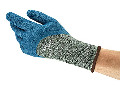 Powerflex Ansell ActivArmr 80-658 Schnittschutz Arbeitshandschuhe, Mechanikschutz, Industrie und Mechaniker Handschuhe, Montagehandschuh, Damen Herren, Waschbar, Blau, Größe 2XL (12 Paar) von Ansell