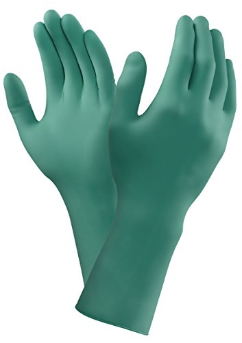 Ansell TouchNTuff Ansell 93-300 / 7.5-8 Nitril Handschuhe, Chemikalien und Flüssigkeitsschutz, Größe 7,5-8, Grün (1000 Handschuhe pro Karton) von Ansell