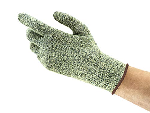 Vantage Ansell HyFlex 70-750 Arbeitshandschuhe, Mechanikschutz, Schnittschutz, Industrie und Mechaniker Handschuhe, Montagehandschuh, Damen Herren, Gelb, Größe M (12 Paar) von Vantage