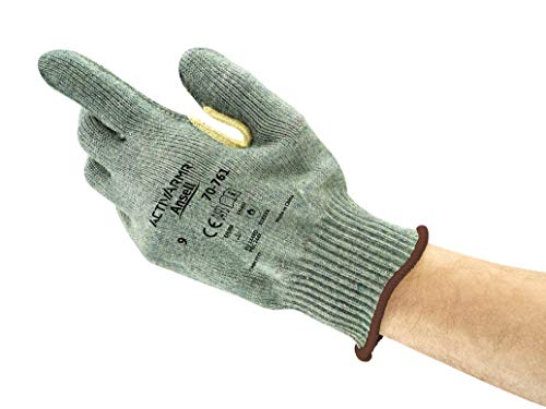 Vantage Ansell HyFlex 70-761 Arbeitshandschuhe, Mechanikschutz, Schnittschutz, Industrie und Mechaniker Handschuhe, Montagehandschuh, Damen Herren, Grün/Grau, Größe S (12 Paar) von Vantage