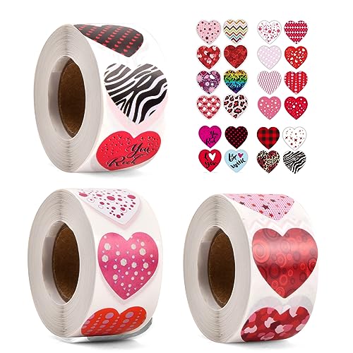 Anseom 3 Rollen Selbstklebende Farbe Herzform Etiketten Rolle 1500 Stück Selbstklebende Bunt Herzform Etiketten 25mm Bunt Herz-Form Aufkleber Anseom 3 Rollen Selbstklebende Farbe Herzform Etiketten Rolle 1500 Stück Selbstklebende Bunt Herzform Etiketten 25mm Bunt Herz-Form Aufkleber von Anseom
