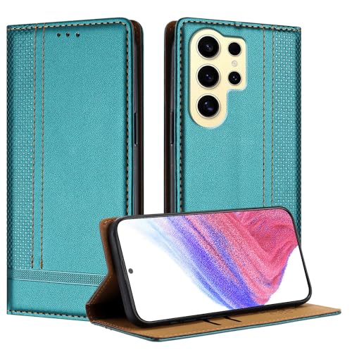 Anshow für Samsung S24 Ultra Lederhülle, Retrostil: Multifunktional Hülle mit 2 Kartenfach, Wallet Klapphülle Magnet Klappbar Stoßfeste Handyhülle Flip Case Tasche PU, Grün Anshow für Samsung S24 Ultra Lederhülle, Retrostil: Multifunktional Hülle mit 2 Kartenfach, Wallet Klapphülle Magnet Klappbar Stoßfeste Handyhülle Flip Case Tasche PU, Grün von Anshow