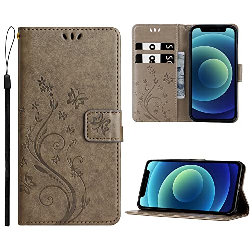Anshow Kompatibel mit iPhone 13 Mini Hülle, Lederhülle Flip Wallet Leder Hülle Tasche Blumenmuster Klapphüllen Stoßfest Kartensteckplätzen Schutzhülle, Handyhülle für iPhone 13 Mini, Grau Anshow Kompatibel mit iPhone 13 Mini Hülle, Lederhülle Flip Wallet Leder Hülle Tasche Blumenmuster Klapphüllen Stoßfest Kartensteckplätzen Schutzhülle, Handyhülle für iPhone 13 Mini, Grau von Anshow