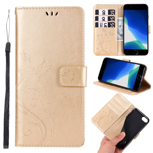 Anshow Lederhülle für iPhone 16e Hülle und Schutzfolie, Handyhülle für iPhone 16e, Flip Wallet Hülle Leder Tasche Schutzhülle, Golden Anshow Lederhülle für iPhone 16e Hülle und Schutzfolie, Handyhülle für iPhone 16e, Flip Wallet Hülle Leder Tasche Schutzhülle, Golden von Anshow