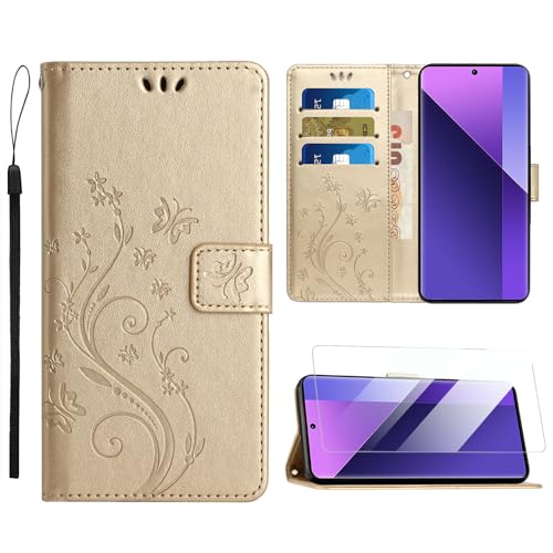 Anshow Lederhülle für iPhone 16 Hülle und Schutzfolie, Handyhülle für iPhone 16, Flip Wallet Hülle Leder Tasche Schutzhülle, Golden Anshow Lederhülle für iPhone 16 Hülle und Schutzfolie, Handyhülle für iPhone 16, Flip Wallet Hülle Leder Tasche Schutzhülle, Golden von Anshow