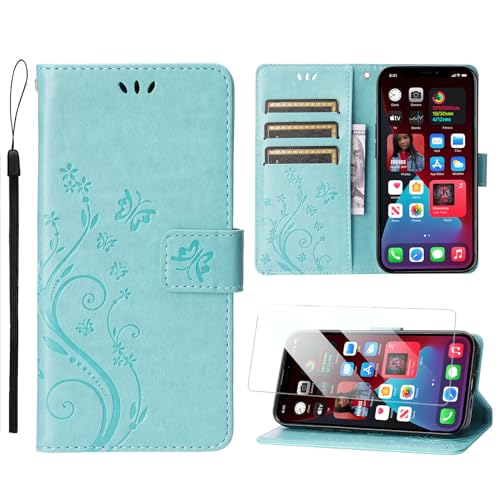 Anshow Lederhülle mit iPhone 15 Pro Hülle und Schutzfolie, Handyhülle für iPhone 15 Pro, Flip Wallet Hülle Leder Tasche Schutzhülle, Minzgrün Anshow Lederhülle mit iPhone 15 Pro Hülle und Schutzfolie, Handyhülle für iPhone 15 Pro, Flip Wallet Hülle Leder Tasche Schutzhülle, Minzgrün von Anshow