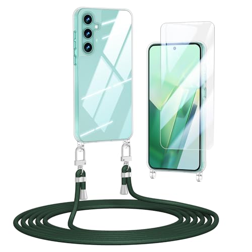Anshow Verbesserte Handykette für Samsung Galaxy A36 Hülle mit Band + 1 Schutzfolie, Necklace Stoßfest Handyhülle Samsung Galaxy A36 Case Transparent Schutzhülle zum Umhängeband Abnehmbar, Dunkelgrün Anshow Verbesserte Handykette für Samsung Galaxy A36 Hülle mit Band + 1 Schutzfolie, Necklace Stoßfest Handyhülle Samsung Galaxy A36 Case Transparent Schutzhülle zum Umhängeband Abnehmbar, Dunkelgrün von Anshow