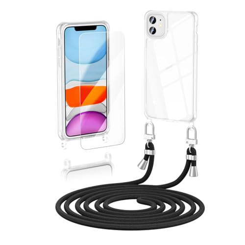 Anshow Verbesserte Handykette für iPhone 12 Mini Hülle mit Band + 1 Schutzfolie, Necklace Stoßfest Handyhülle iPhone 12 Mini Case Transparent Schutzhülle zum Umhängeband Abnehmbar, Schwarz Anshow Verbesserte Handykette für iPhone 12 Mini Hülle mit Band + 1 Schutzfolie, Necklace Stoßfest Handyhülle iPhone 12 Mini Case Transparent Schutzhülle zum Umhängeband Abnehmbar, Schwarz von Anshow