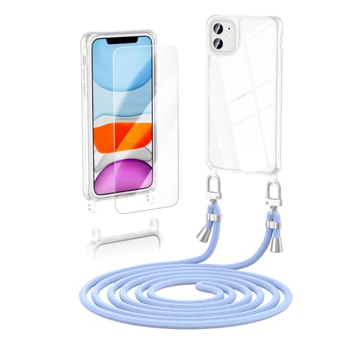 Anshow Verbesserte Handykette für iPhone 12 Mini Hülle mit Band + 1 Schutzfolie, Necklace Stoßfest Handyhülle iPhone 12 Mini Case Transparent Schutzhülle zum Umhängeband Abnehmbar, hellblau Anshow Verbesserte Handykette für iPhone 12 Mini Hülle mit Band + 1 Schutzfolie, Necklace Stoßfest Handyhülle iPhone 12 Mini Case Transparent Schutzhülle zum Umhängeband Abnehmbar, hellblau von Anshow