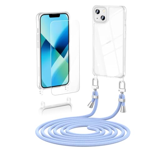 Anshow Verbesserte Handykette für iPhone 13 Mini Hülle mit Band + 1 Schutzfolie, Necklace Stoßfest Handyhülle iPhone 13 Mini Case Transparent Schutzhülle zum Umhängeband Abnehmbar, hellblau Anshow Verbesserte Handykette für iPhone 13 Mini Hülle mit Band + 1 Schutzfolie, Necklace Stoßfest Handyhülle iPhone 13 Mini Case Transparent Schutzhülle zum Umhängeband Abnehmbar, hellblau von Anshow