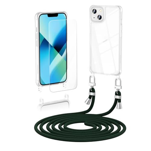 Anshow Verbesserte Handykette für iPhone 15 Plus Hülle mit Band + 1 Schutzfolie, Necklace Stoßfest Handyhülle iPhone 15 Plus Case Transparent Schutzhülle zum Umhängeband Abnehmbar, Dunkelgrün Anshow Verbesserte Handykette für iPhone 15 Plus Hülle mit Band + 1 Schutzfolie, Necklace Stoßfest Handyhülle iPhone 15 Plus Case Transparent Schutzhülle zum Umhängeband Abnehmbar, Dunkelgrün von Anshow