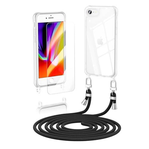 Anshow Verbesserte Handykette für iPhone 16e Hülle mit Band + 1 Schutzfolie, Necklace Stoßfest Handyhülle iPhone 16e Case Transparent Schutzhülle zum Umhängeband Abnehmbar, Schwarz Anshow Verbesserte Handykette für iPhone 16e Hülle mit Band + 1 Schutzfolie, Necklace Stoßfest Handyhülle iPhone 16e Case Transparent Schutzhülle zum Umhängeband Abnehmbar, Schwarz von Anshow