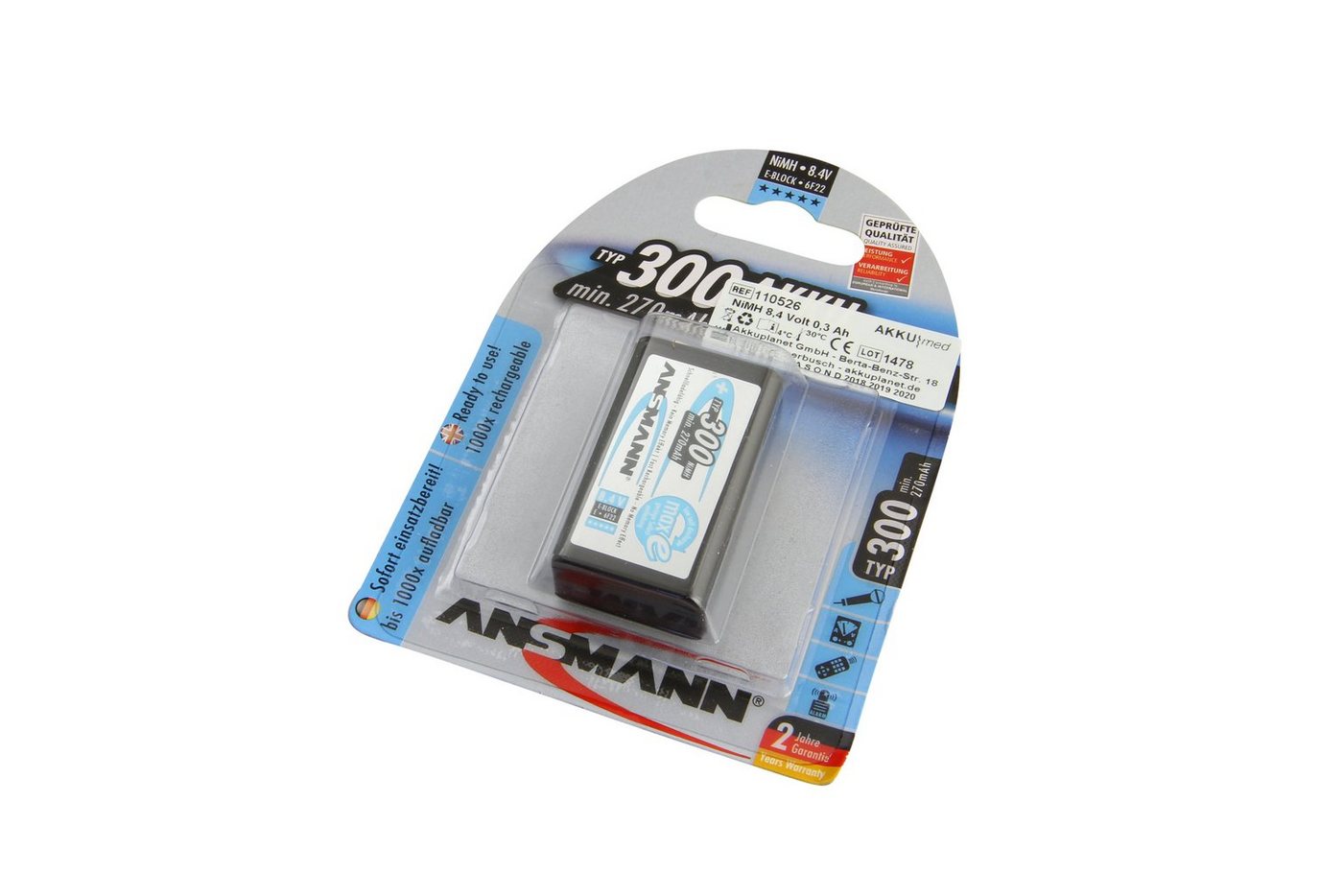ANSMANN AG NiMH Akku passend für Sonotechnik Taschendoppler Akku 300 mAh (8,4 V) von ANSMANN AG