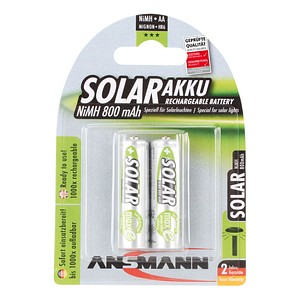 2 ANSMANN Akkus Solar Mignon AA 800 mAh von Ansmann