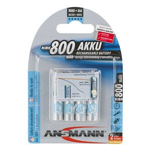 4 ANSMANN Akkus Micro AAA 800 mAh von Ansmann