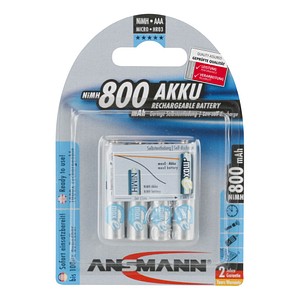 4 ANSMANN Akkus Micro AAA 800 mAh 4 ANSMANN Akkus Micro AAA 800 mAh von Ansmann