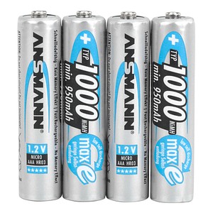 4 ANSMANN Akkus maxE Micro AAA min. 950 mAh von Ansmann