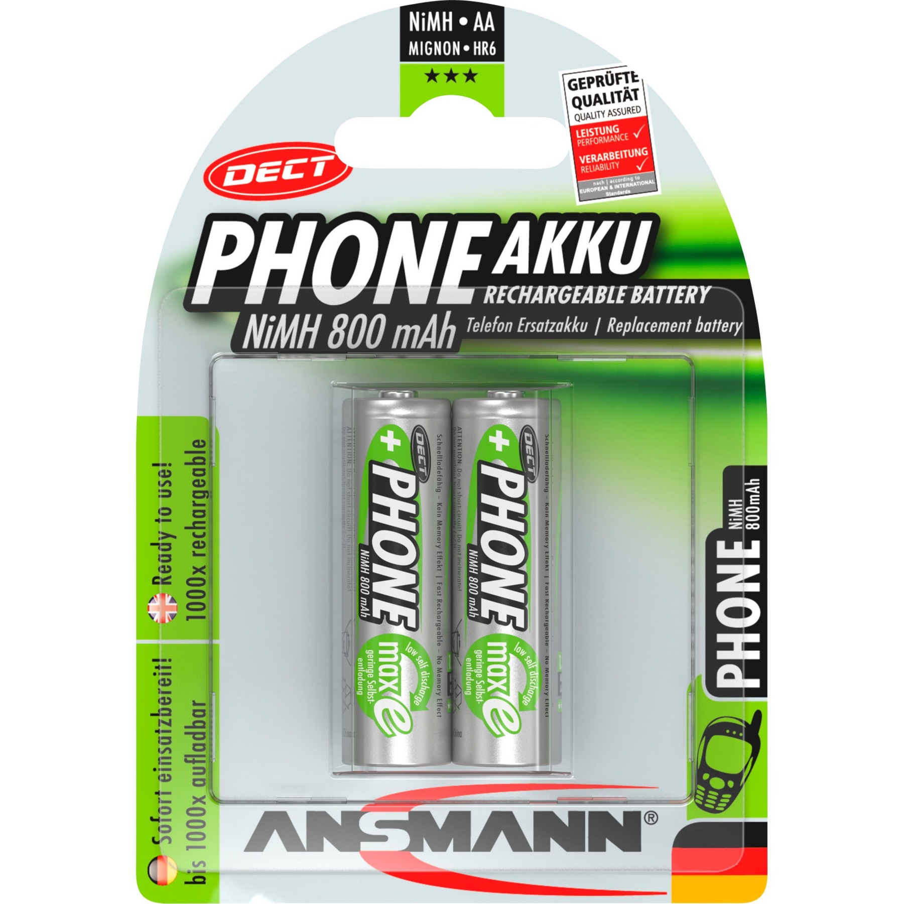 800mAh DECT, Akku von Ansmann