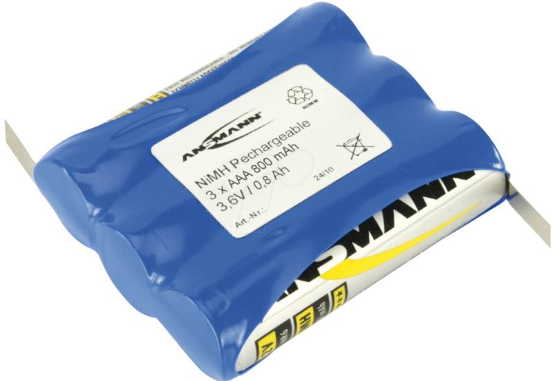 ANS 3AAA 800 1Z - NiMh Akku, AAA (Micro), 800 mAh, 1er-Pack von Ansmann