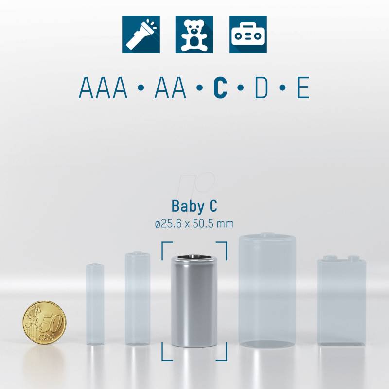 ANS MAXE 2X2500 - maxE, NiMh Akku, C (Baby), 2500 mAh, 2er-Pack von Ansmann